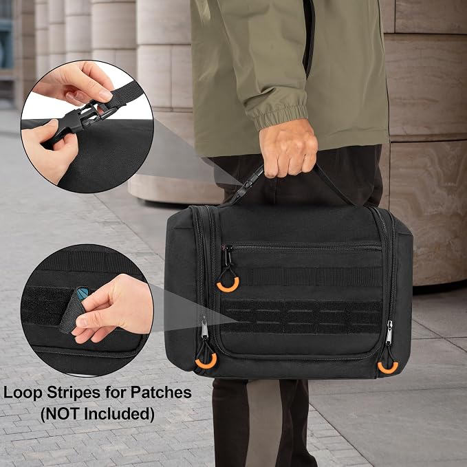 Tactical Toiletry Travel Bag for Men, Dopp Kit Shaving Organizer Case for Toiletries, Shower and Grooming Care Accessories - Image 6