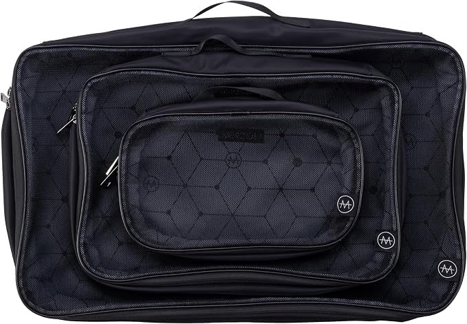 The Packus Cubus from, 3 Piece Packing Cube Set with a 24 Liter Total Capacity, Travel Luggage Organizer for Clothes, Shoes, and Accessories, Made from Sturdy Nylon, PC-511-BLK, Black by MerzonTravel