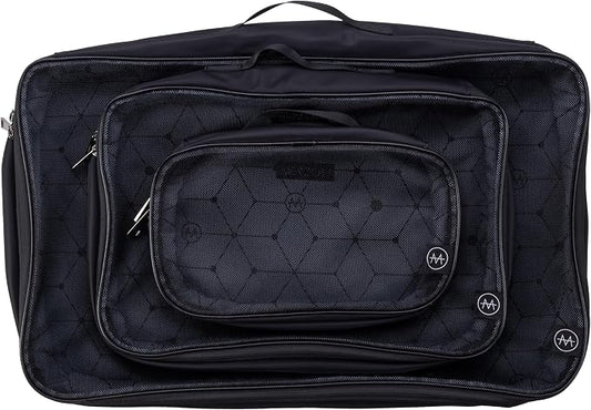 The Packus Cubus from, 3 Piece Packing Cube Set with a 24 Liter Total Capacity, Travel Luggage Organizer for Clothes, Shoes, and Accessories, Made from Sturdy Nylon, PC-511-BLK, Black by MerzonTravel