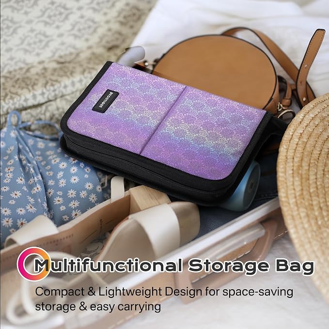 BYOOTIQUE Travel Makeup Brush Bag Foldable Holder Organizer Portable | ArtistPortable Stand-up Cosmetic Bag,Artist Storage with Multiple Pockets,Makeup Artist Brush Organizer - Image 4