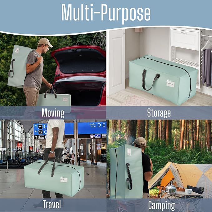 VENO 2 Pack Heavy Duty Moving Bags with Backpack Straps, Zippers & Handles, Extra Large Packing Bags for College Dorm Essentials, Moving Supplies Alternative to Cardboard Moving Boxes - Image 7