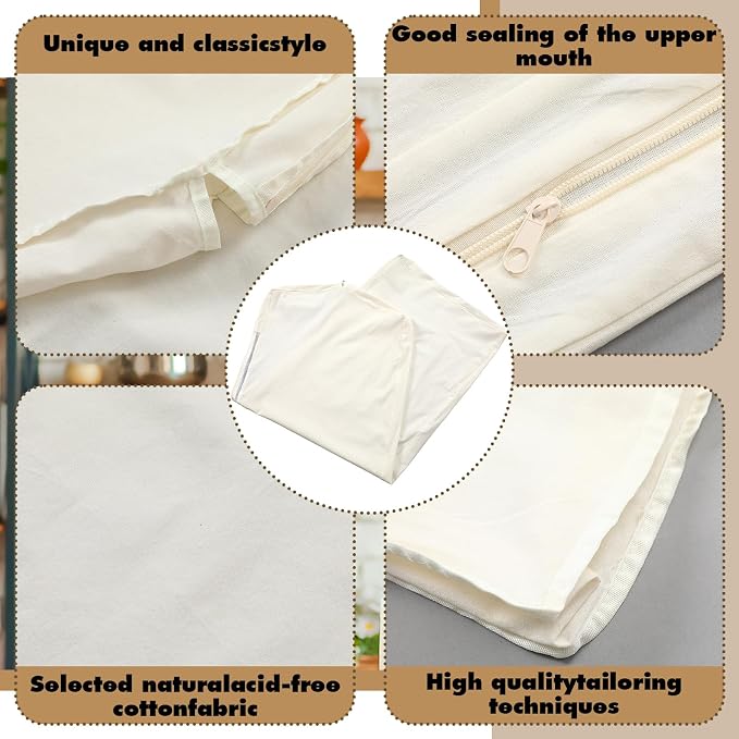 Aliceset 3 Pack Pure Cotton Garment Storage Bag for Hanging Clothes 24 x 61 Inch Breathable Garment Cover Canvas Suit Bags for Closet Storage Short Dresses Suits Gowns - Image 3