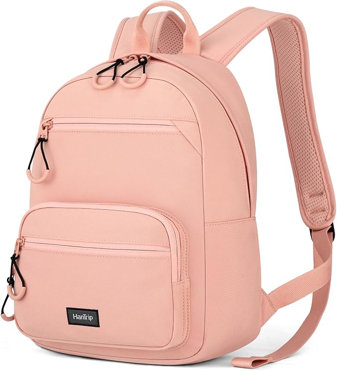 HanTrip Carry On Travel Backpack For Men Women, 13 Inch Small Mini Work Bag Personal Item Backpacks, Camping Back Pack Lightweight Hiking Daypack For Office Nurse Commuter (Pink) by HanTrip