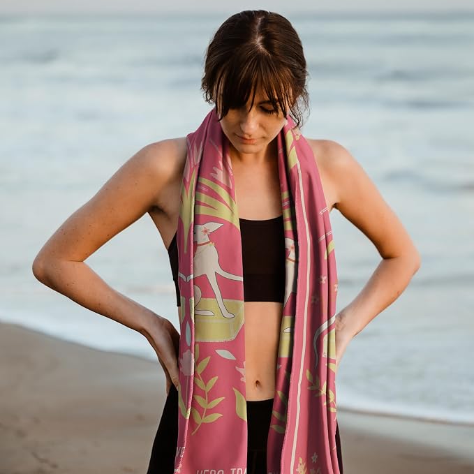 Hero Microfiber Large Beach Towel Compact for Travel (Be Pawsitive, 40" x 72") - Image 5
