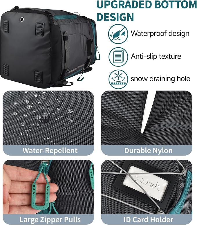 55L-70L Expandable Ski Boot Bag – Waterproof, Durable with Helmet Compartment – Ideal for Ski & Snowboard Gear – Men & Women - Image 6