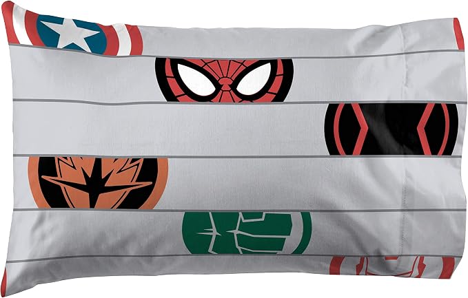 Jay Franco Kids Sheet Set with Fitted, Flat Sheets & Pillow Cover - Ultra-Soft Bedding with Pillowcase for Room Decor, Gray - Avengers, 3 Piece Twin - Image 3