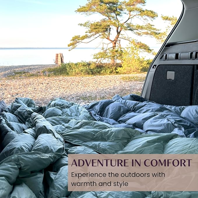 Down Camping Blanket with Footbox – Lightweight, Packable, Water Resistant Backpacking Quilt & Warm Puffy Compact Outdoor Throw – 52x77 with Stuff Sack for Stadium, Hiking & Travel - Image 9