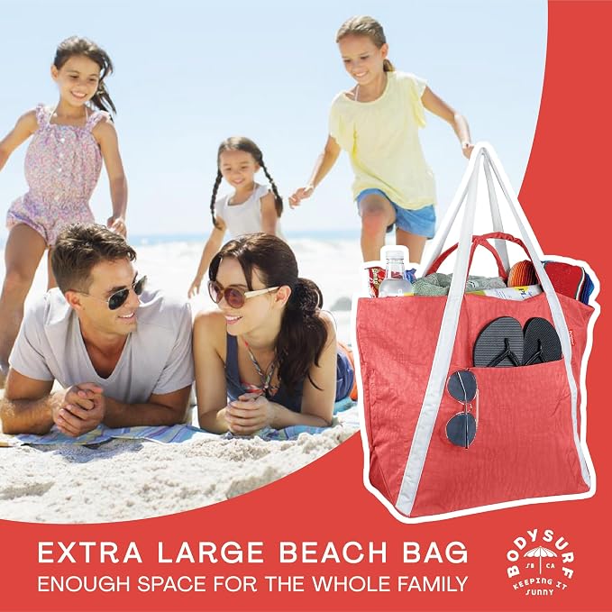 Bodysurf Beach Bag Waterproof Sandproof, Foldable Packable Travel Zip Tote - Image 7