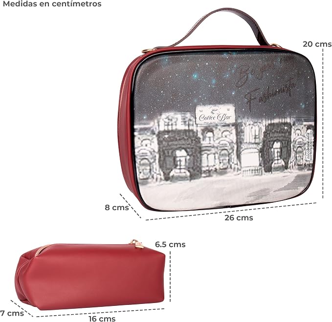 Nicole Lee Travel Handbag Crossbody Set with 3 Fashion Print Makeup Pouches, Women's Cosmetic Toiletry Organizer (Sara is Soft but Strong) - Image 6