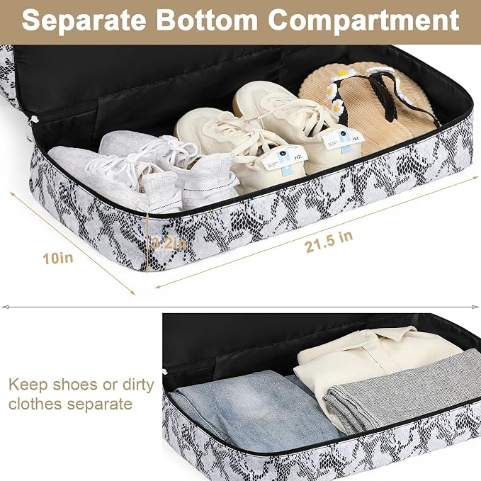 IBFUN Weekender Bags for Women, Travel Duffle Bag with Shoe Compartment Carry on Weekender Overnight Duffel for Weekend Travel Business Trip 3PCS - Image 5