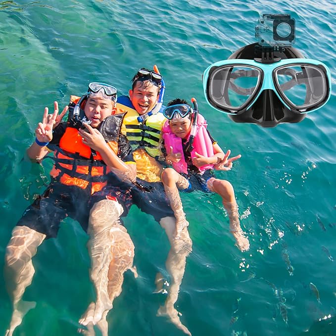 Nearsighted Snorkel Gear, Nearsighted Dry Snorkel Mask Set for Adult Youth, Nearsighted Anti Fog Diving Mask with Detachable Camera Mount & Adjustable Strap for Scuba Diving, Snorkeling, Freediving - Image 7
