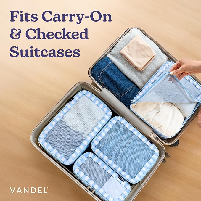 Vandel TSA-Friendly Packing Cubes for Carry On, Mesh Suitcase Organizer Bags Set, Small Packing Cubes for Travel Organizer Bags for Women with Mesh Panel and Durable Zippers, Luggage Cube Set of 4 - Image 5