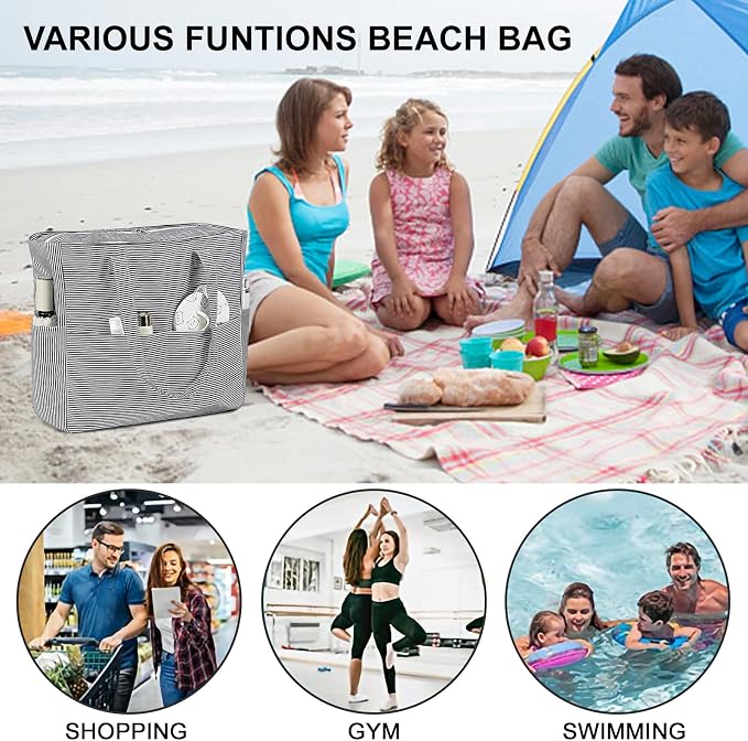 Bluboon Waterproof Beach Tote Pool Bags for Women Ladies Extra Large Carry On Bag With Wet Compartment for Weekender Travel - Image 8