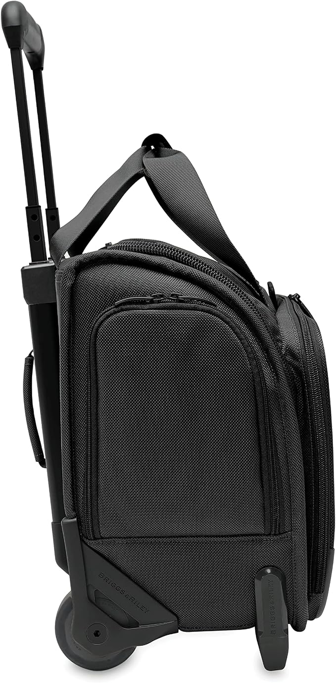 Briggs & Riley 2-Wheel Cabin Bag - Carry On Luggage for Travel, Suitcases with Wheels, Softside Rolling Bag for Men & Women, Interlocking Handle, Self-Repairing Zipper - Baseline Collection, Black - Image 7