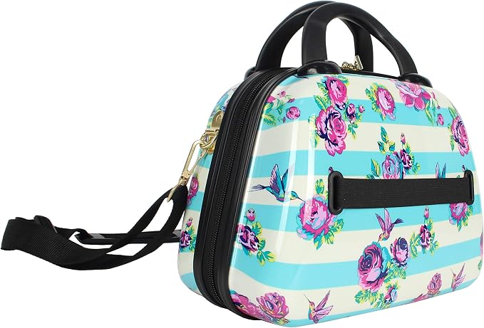 Betsey Johnson Hardside Cosmetic Case - Lightweight Small Size Hardshell Travel Hand Makeup Bag - Adjustable Shoulder Strap - Bag for Women and Girls - Multi-Functional Case - Image 4