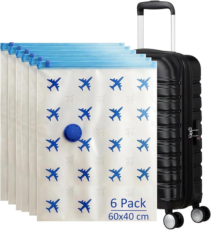 Lavatelli Ultimate Travel Vacuum Bag Set with USB-C Wireless Pump 12 Space Saving Bags 40x45 40x60 cm for Backpack Ryanair Cabin Luggage Suitcase Clothes Organiser Compression Pouch - Image 5