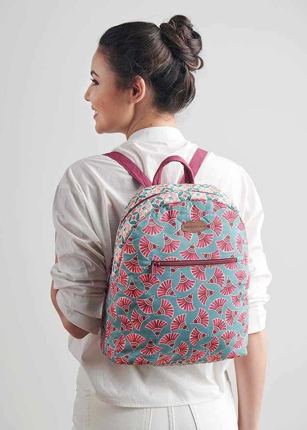 Maison d' Hermine Backpack for Women Men Cotton Shoulder Multipurpose Rucksack with Small Pouch Lightweight Multi Pocket Bag for Travel Work Beach Perfect for Spring Summer (Bamako - Coumba) - Image 7