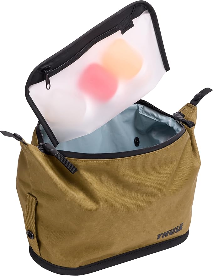 Thule Aion Toiletry Bag - Water-resistant bag for toiletries, makeup & shaving essentials - Removable liquids bag included - Easy to clean - Snap loop for easy hang - Waxed, PFC-free fabric - Image 5