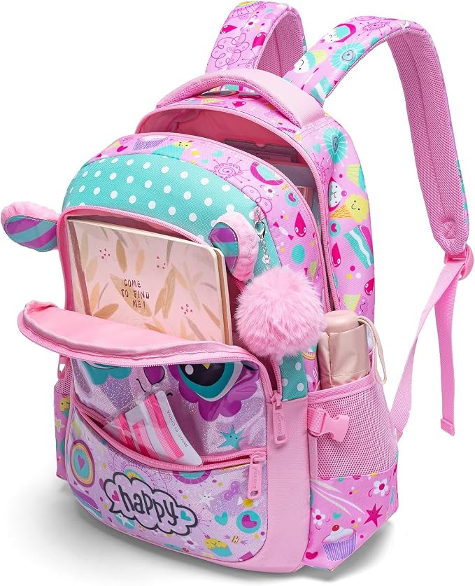 Cute Cat Backpacks for Girls - 2 in 1 Bookbag Set for Elementary & Preschool Students Ages 8-10 - Image 5