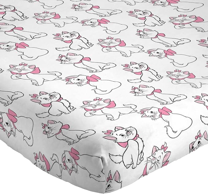 Jay Franco Kids Sheet Set with Fitted, Flat Sheets & Pillow Cover - Ultra-Soft Bedding with Pillowcase for Room Decor, White - Aristocats, 3 Piece Twin - Image 2