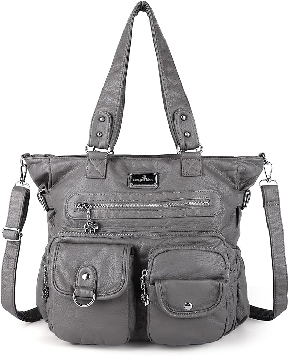 Angelkiss Purses Handbags for Women PU Tote Satchel Bags for Women Pockets Shoulder Bags… | PU by AngelKiss