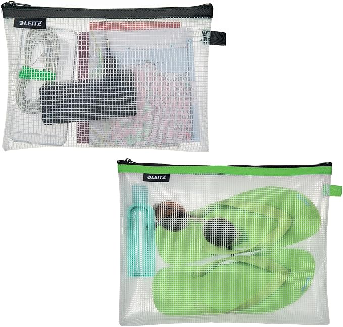 Leitz Set of 4 Leitz Wow Travel Pouches, Water Resistant, Translucent, Ideal for Visible Storage and Organisation, Sizes: Small (A6), Medium (A5), Large (A4) and Cosmetic - Assorted Colours 40160099 - Image 3