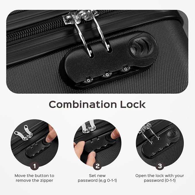 Luggage Sets 2 Piece, 9 Piece Travel Suitcase Set, 20 inch Carry on Luggage, 28 inch Checked Luggage for Women with 7PC Organize Bags - Image 5