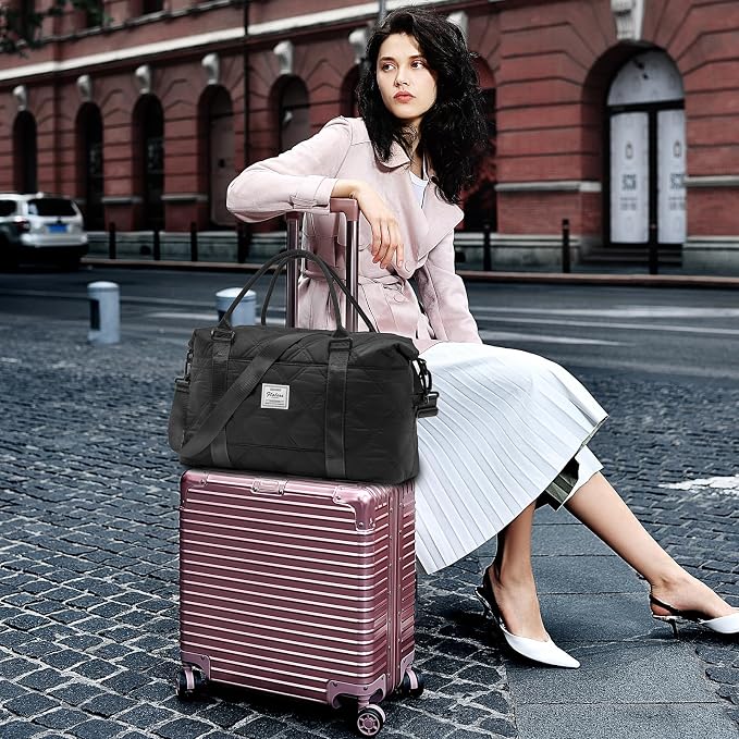Travel Duffel Bag, Carry On Overnight Weekender Bags for Women | Travel Bag with Wet Pocket & Trolley Sleeve, For Spirit Airlines 18x14x8 Personal Item Bag - Image 7
