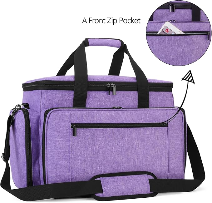 LUXJA Sewing Machine Case with Removable Padding Pad, Purple | Travel Case for Most Standard Sewing Machines & Accessories, Bag Only - Image 3