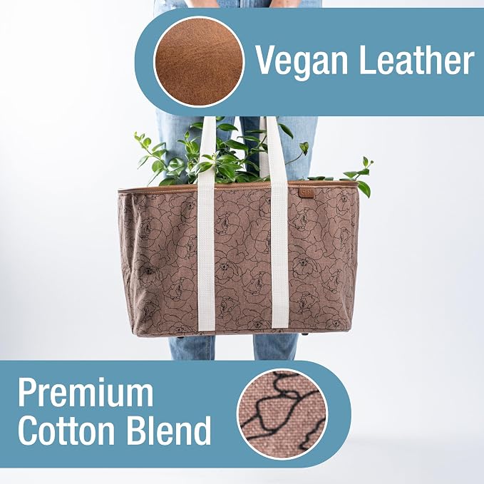 CleverMade Collapsible LUXE Tote, 30L Foldable Grocery Shopping Bag, Reusable - Image 5