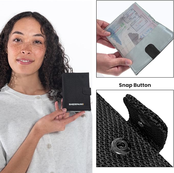 Sherpani Vienna, RFID Blocking Passport Holder, Travel Passport Cover Wallet, Travel Documents Organizer Protector, Travel Gift (Carbon) - Image 3