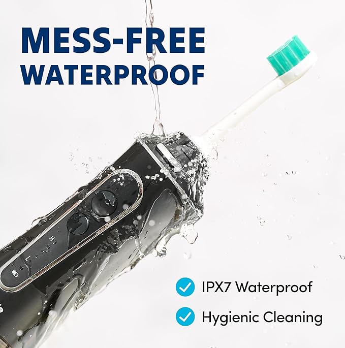 Professional Water Flosser - Advanced Dental Care for a Healthier Mouth, Gum, and Teeth - IPX7 Waterproof Oral Irrigator | 7 Replacement Tips, Travel-Friendly, Rechargeable - Oral Hygiene