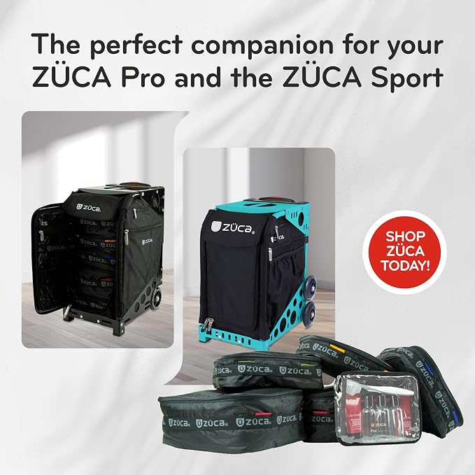 ZUCA Pro - Black Standard Packing Utility Pouch Set - Durable, Spacious Cosmetic Storage Solution, Clear TSA Approved Toiletry Bag For Travel & Professional Use - Image 5