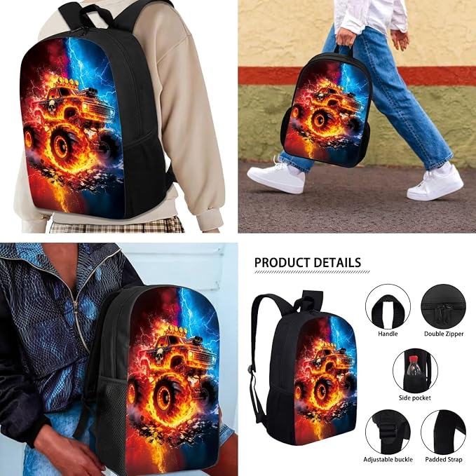 AFPANQZ Kids Backpack 3 Pieces Set Large Capacity School Bags with Heat Insulated Lunch Bags Small Pencil Bags 3 Pack - Image 4