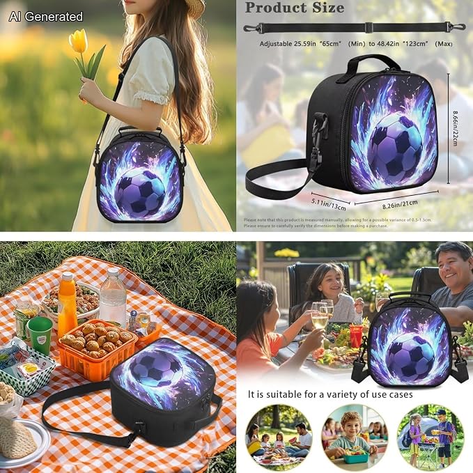 Flying Soccer Backpack for Boys Kids Backpack with Lunch Box Water Bottle Holder with Strap and Zipper Pencil Case 4PCS Set Bookbag with Compartments for School17 inch Elementary Preschool - Image 4