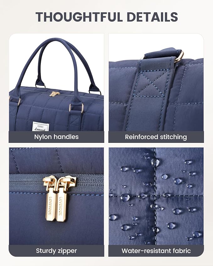 LOVEVOOK Puffer Weekender Bags for Women with Shoe Compartment, Carry On Overnight Bag, Hospital Bag for Labor and Delivery, Gym Duffel Bag with Wet Pocket,2Pcs Set - Image 6