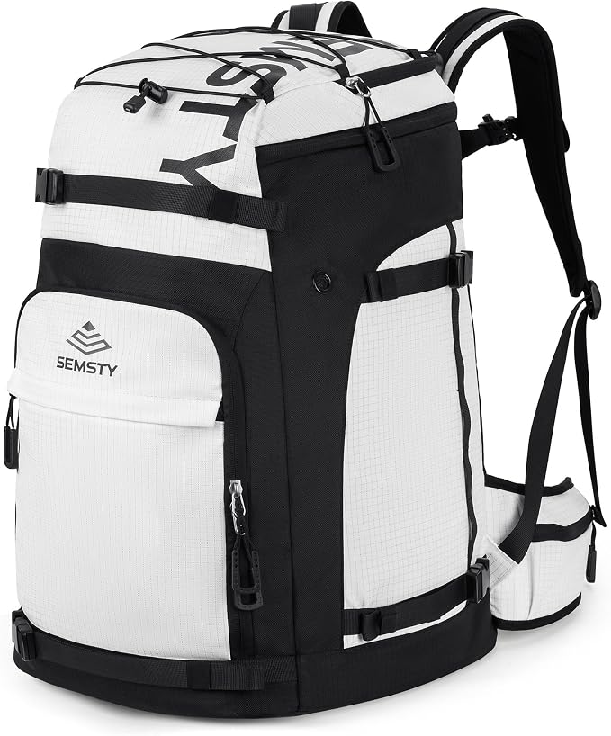 Ski Boot Bag, 55L/70L Waterproof Ski and Snowboard Boots Travel Backpack for Skis, Snowboard, Ski Helmet, Goggles, Gloves & Accessories by SEMSTY