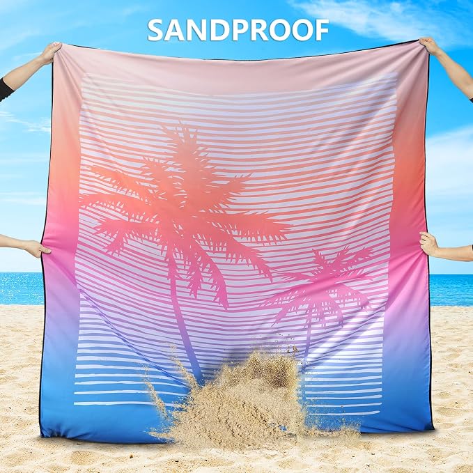 HIHOHO Beach Blanket Waterproof Sandproof Extra Large Beach Mat 79" X 83"/120"x108"for 1-8 Adults Quick Drying Durable Outdoor Picnic Mat for Beach Travel Camping Hiking - Image 4