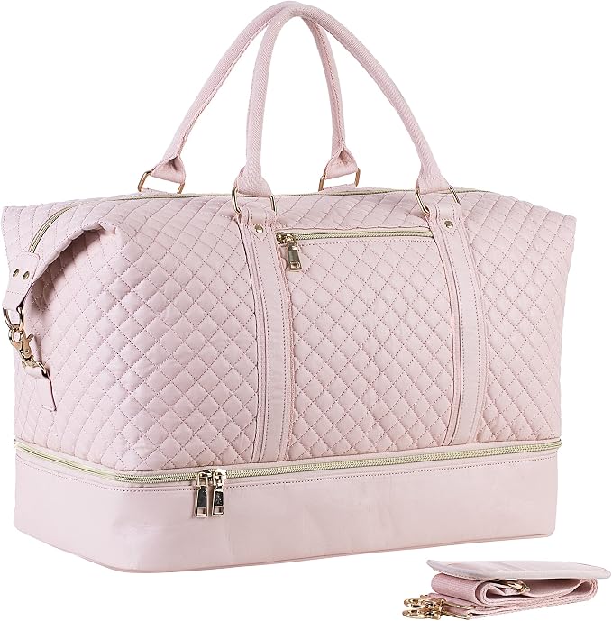 Weekender Overnight Bag Carry On Bag Travel Bag with Shoe Pouch by Seyfocnia