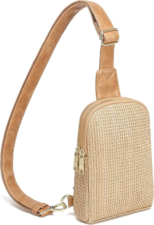 INICAT Straw Crossbody Bags Beach Gifts Small Sling Bag Summer Vacation Essentials Hawaiian Accessories Rattan Purses Women