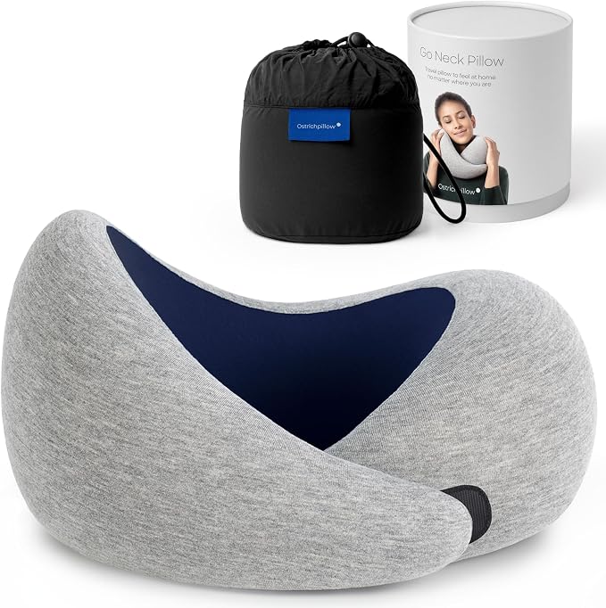 Ostrichpillow GO Travel Pillow, 360° Memory Foam Support, Soft & Washable by Ostrichpillow