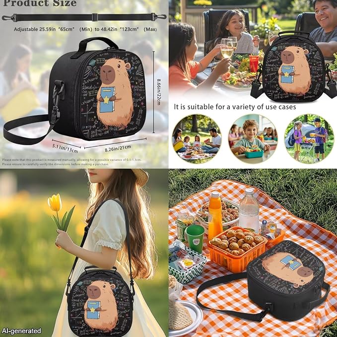 Cute Capybara School Bags for Boys 10-12 7-10 Cute Boys Backpack and Lunch Box Set of 4 Kids Backpack for Elementary Middle School Lightweight 17 Inch Girls Bookbag Daypack - Image 5