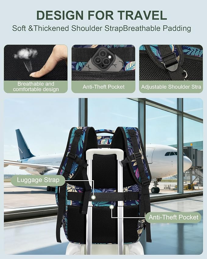 Travel Carry On 17.5" Laptop Expandable Backpack for Men Women, Personal Item Bag Waterproof Airline Approved with USB Charging Hole 3 Packing Cubes, Large Weekender Daypack Business Luggage Suitcase - Image 7