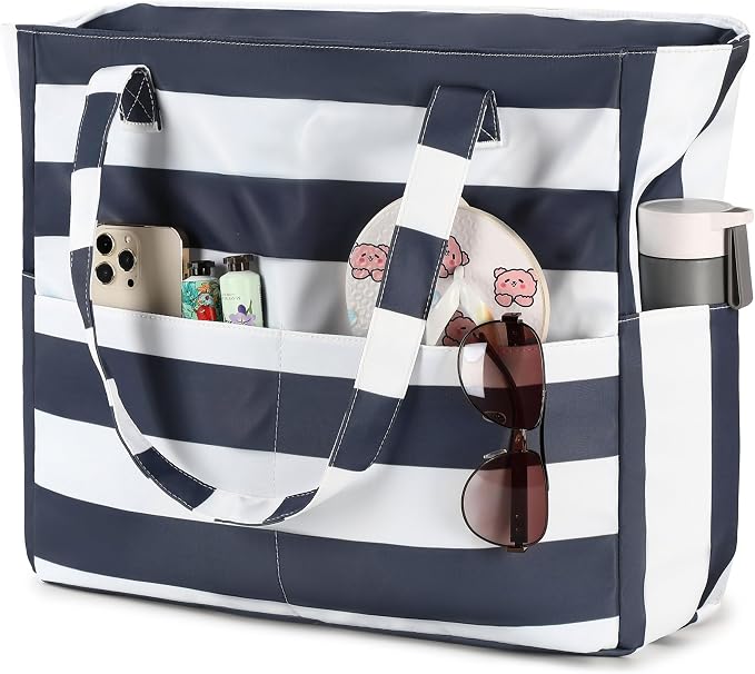 Bluboon Waterproof Beach Tote Pool Bags for Women Ladies Extra Large Carry On Bag With Wet Compartment for Weekender Travel by BLUBOON
