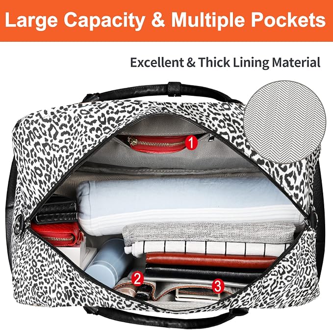 IBFUN Weekender Bags for Women, 21" Weekender Travel Bag, Travel Duffle Bag with Shoe Compartment Carry on Overnight Duffel Bag for Weekend Travel Business Trip, 3PCS - Image 7