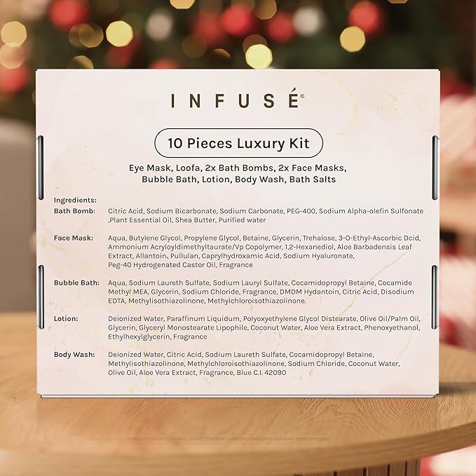 10-Piece Spa Gift Box for Women | Self-Care Set with Eye Mask, Loofa,Bath Bombs,Face Masks,Bubble Bath, Lotion, Body Wash & Bath Salt | Gift for Mom, Grandma, Wife, Bridesmaid or Loved Ones