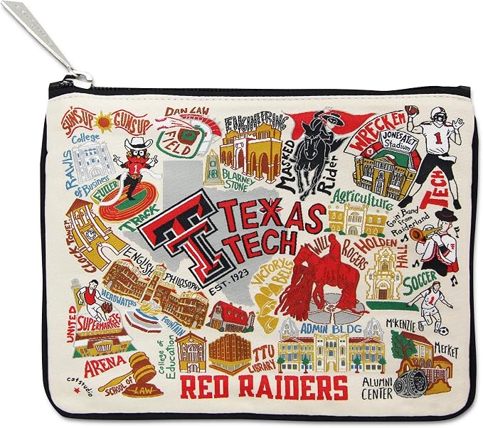 catstudio Texas Tech University Collegiate Zipper Pouch Purse | Holds Your Phone, Coins, Pencils, Makeup, Dog Treats, & Tech Tools by catstudio