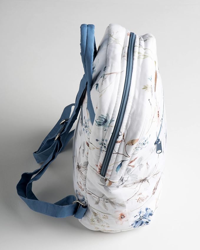 Maison d' Hermine Backpack for Women Men Cotton Shoulder Multipurpose Rucksack with Small Pouch Lightweight Multi Pocket Bag for Travel Work Beach Perfect for Spring Summer (Ice Florals) - Image 8