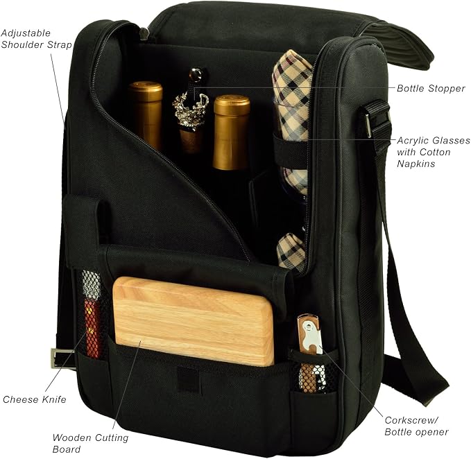 Picnic at Ascot Original Insulated Wine and Cheese Cooler Bag - Designed, Assembled & Quality Approved in the USA - Image 4