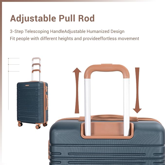4-Piece Luggage Sets 16“20“24”28“,Suitcases with Double Spinner Wheels and TSA Lock,Hardcase 6 set Luggage with Underseat Duffel Bag - Image 6